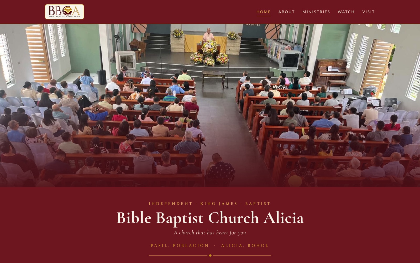 Bible Baptist Church Alicia website screenshot 1 of 4