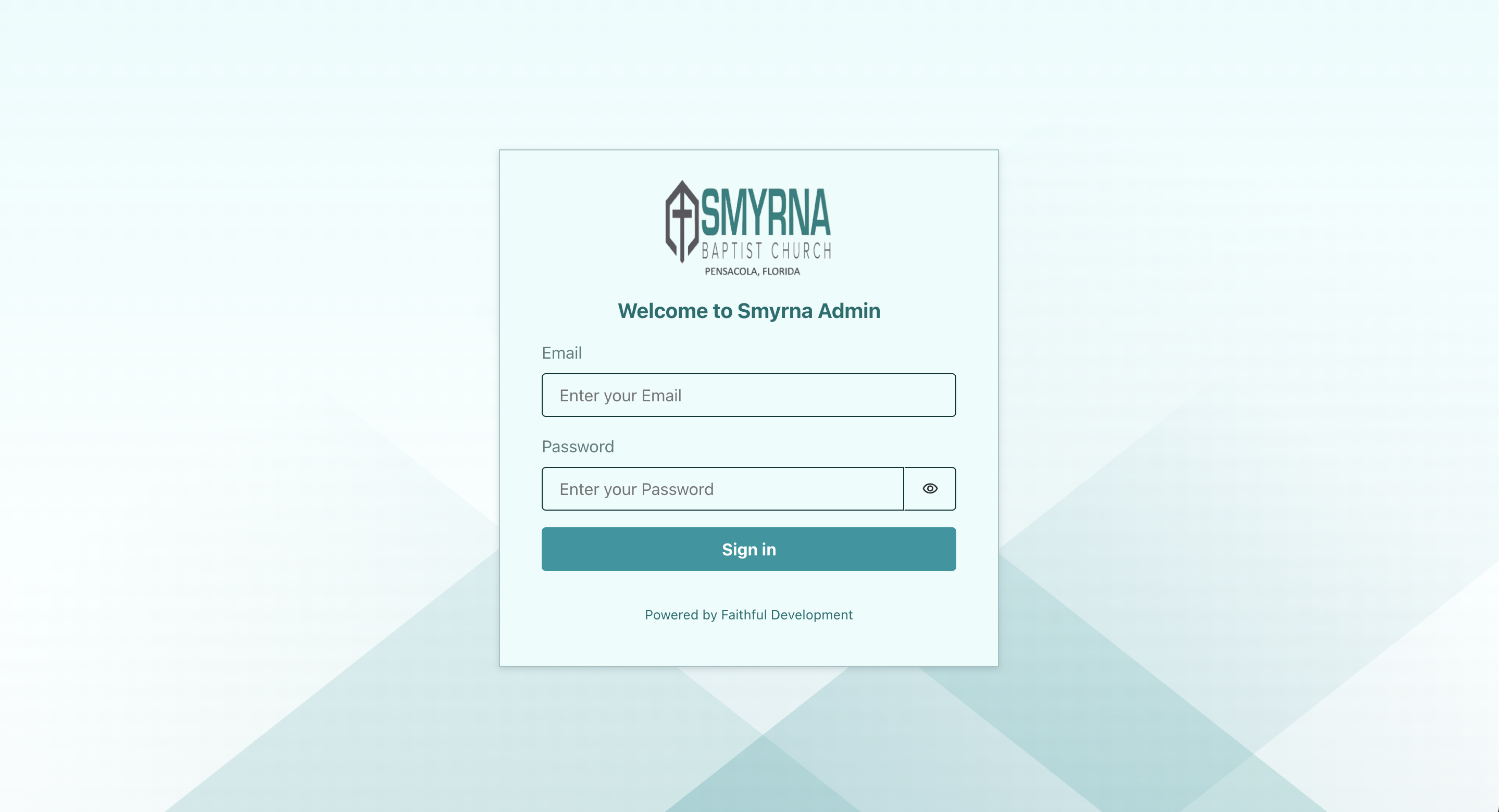Smyrna Admin website screenshot 1 of 3