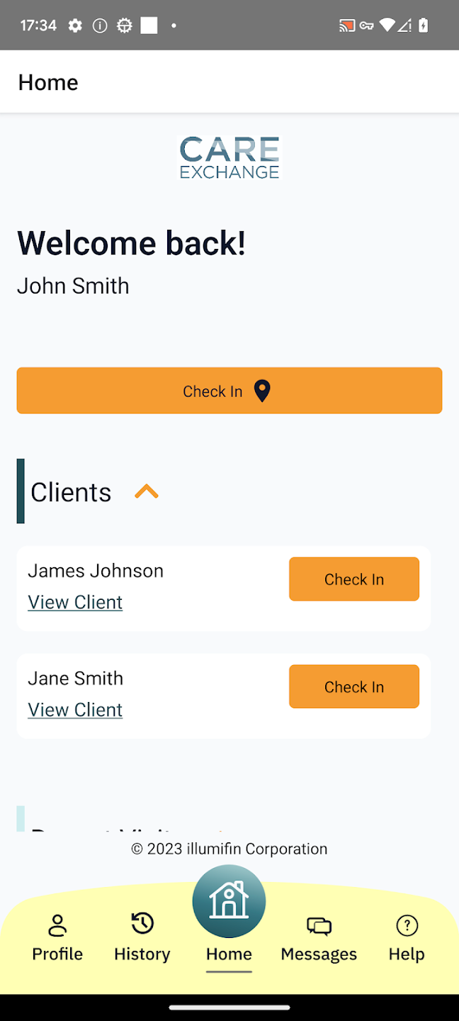CareExchange EVV mobile app screenshot 1 of 6