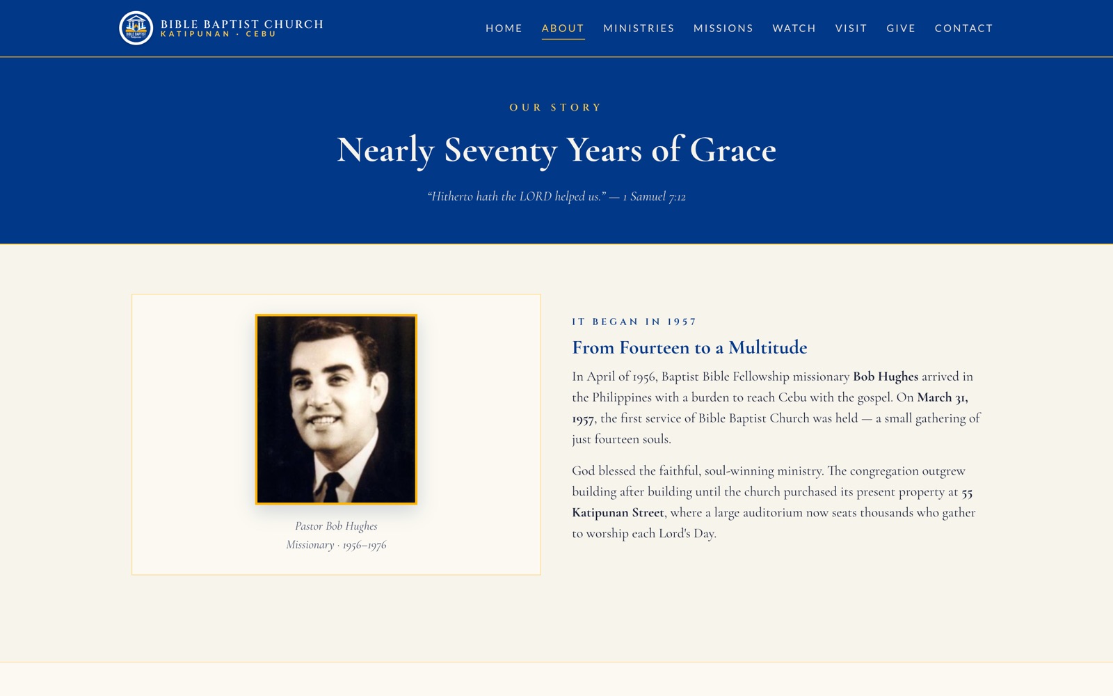 Bible Baptist Church Cebu website screenshot 2 of 4