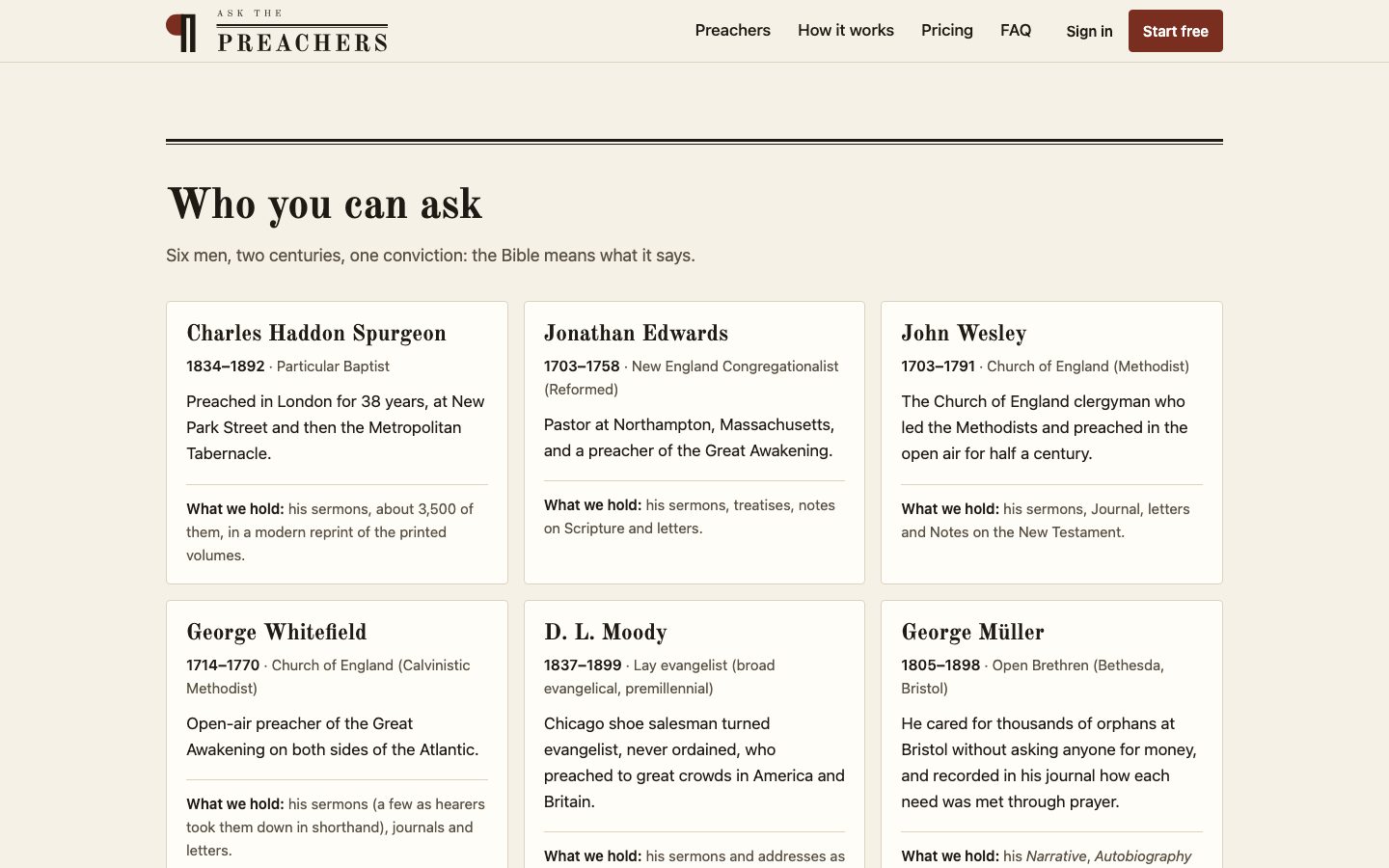 Ask The Preachers website screenshot 3 of 5