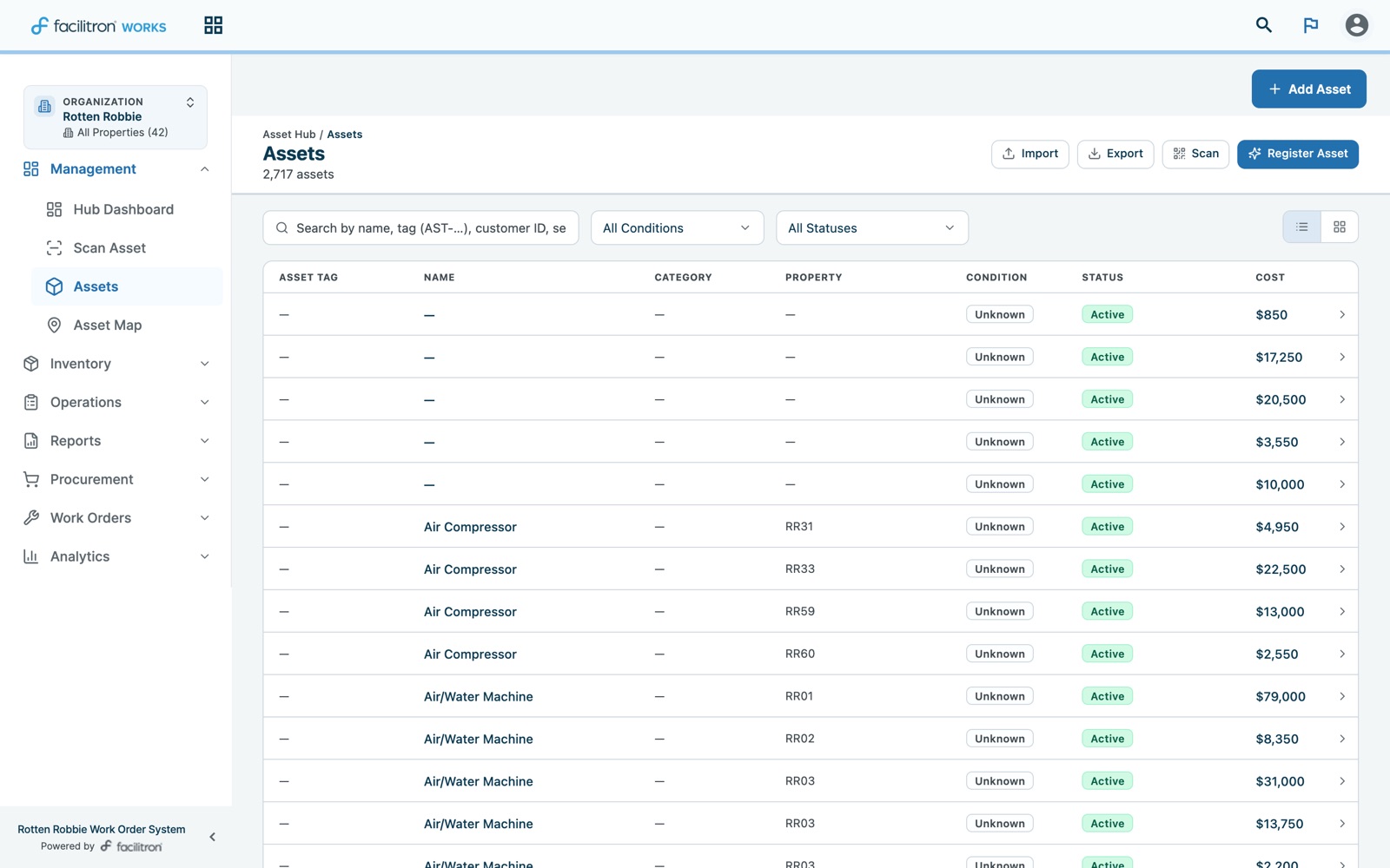 Facilitron Inventory website screenshot 2 of 3