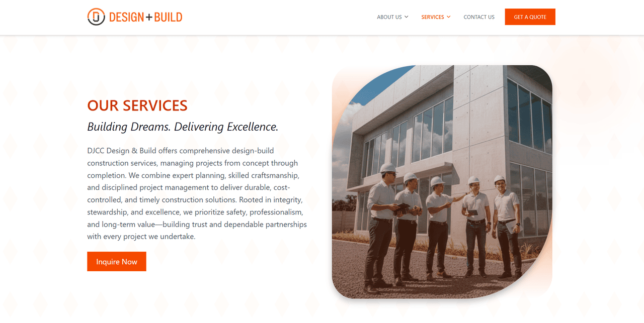 DJCC Design + Build website screenshot 3 of 4