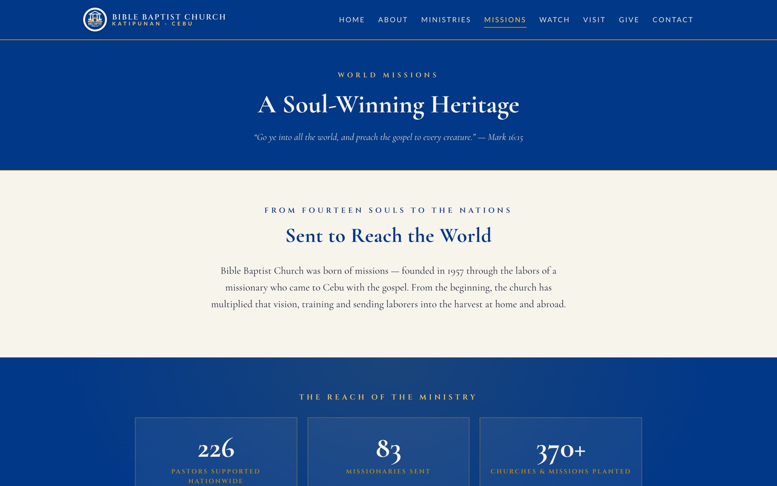 Bible Baptist Church Cebu website screenshot 3 of 4