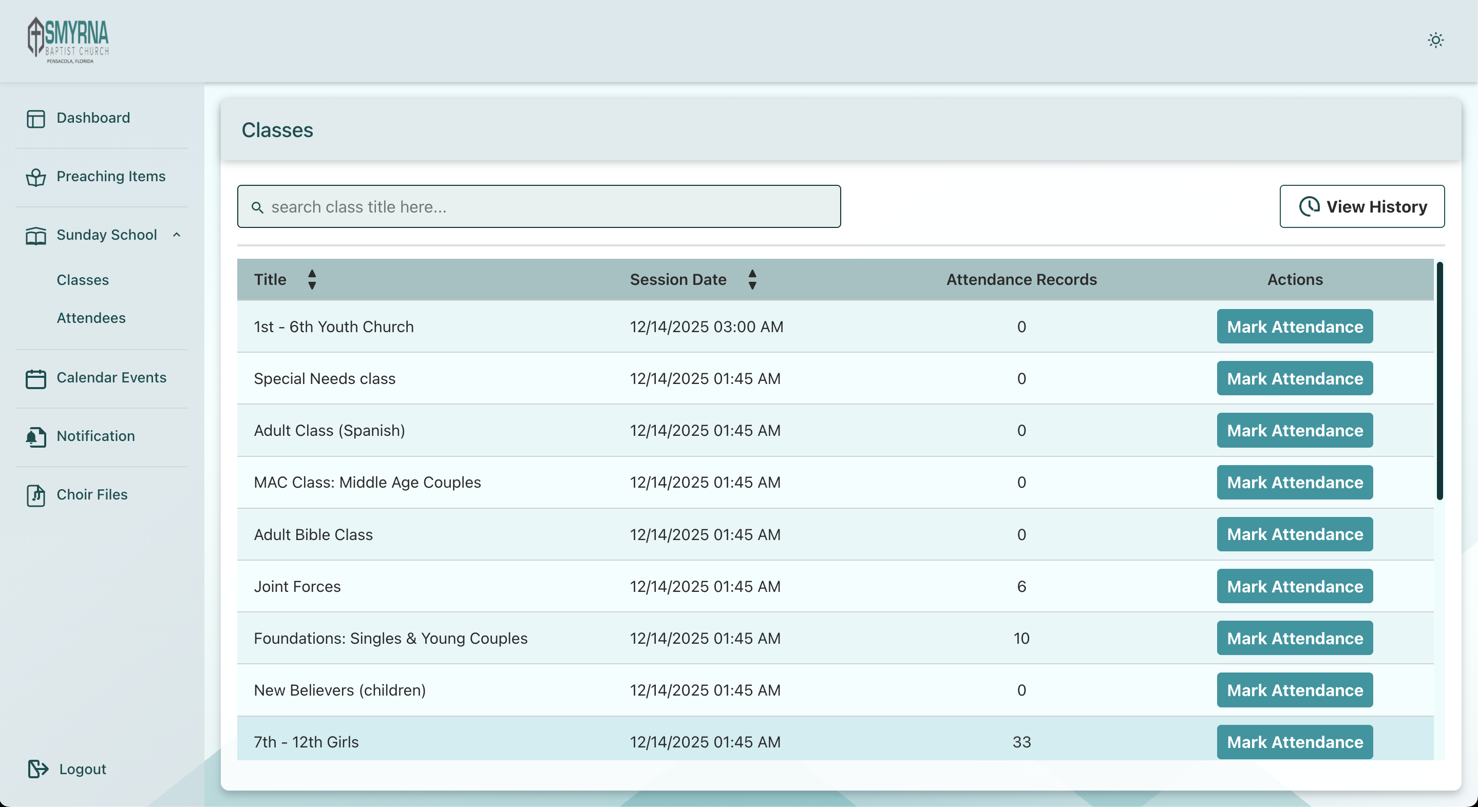 Smyrna Admin website screenshot 3 of 3