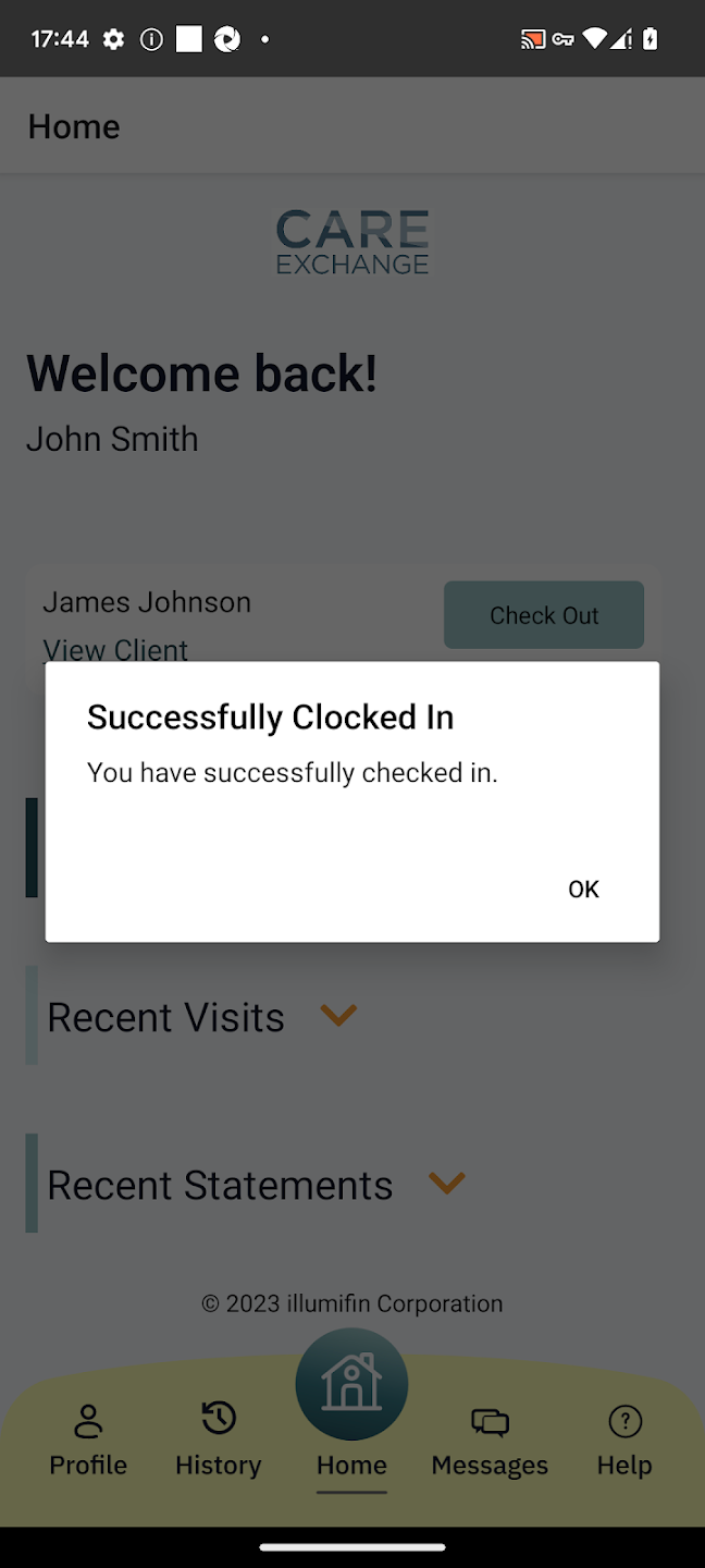 CareExchange EVV mobile app screenshot 3 of 6