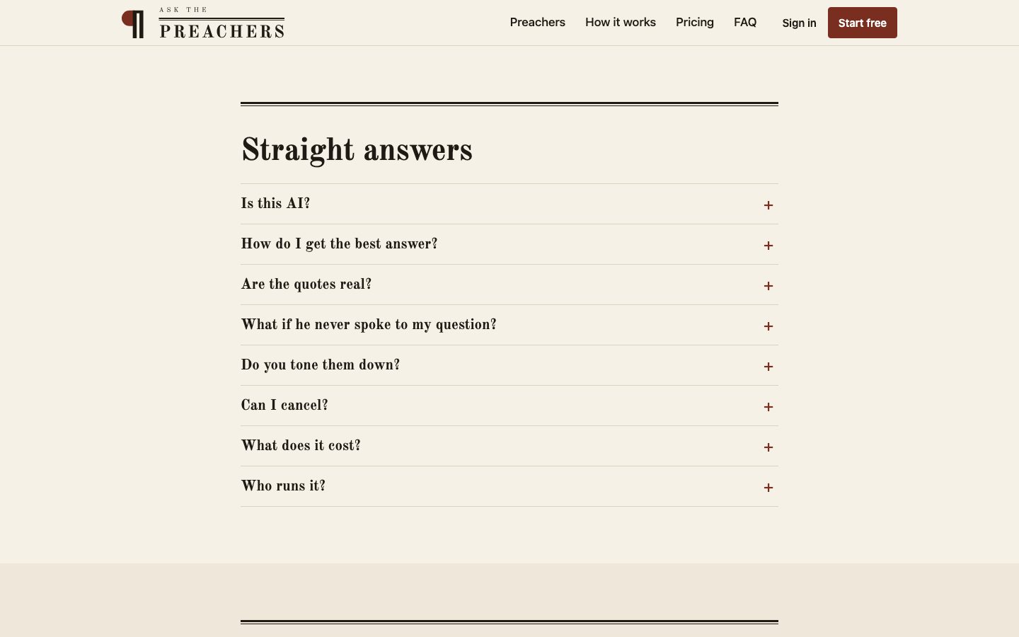 Ask The Preachers website screenshot 5 of 5